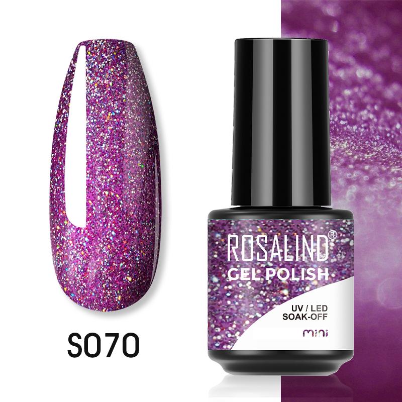 ROSALIND MINI 7 мл гель-лак для ногтей с вспышкой, долговечная основа «кошачий глаз», матовое верхнее покрытие, УФ-светодиод для дизайна ногтей