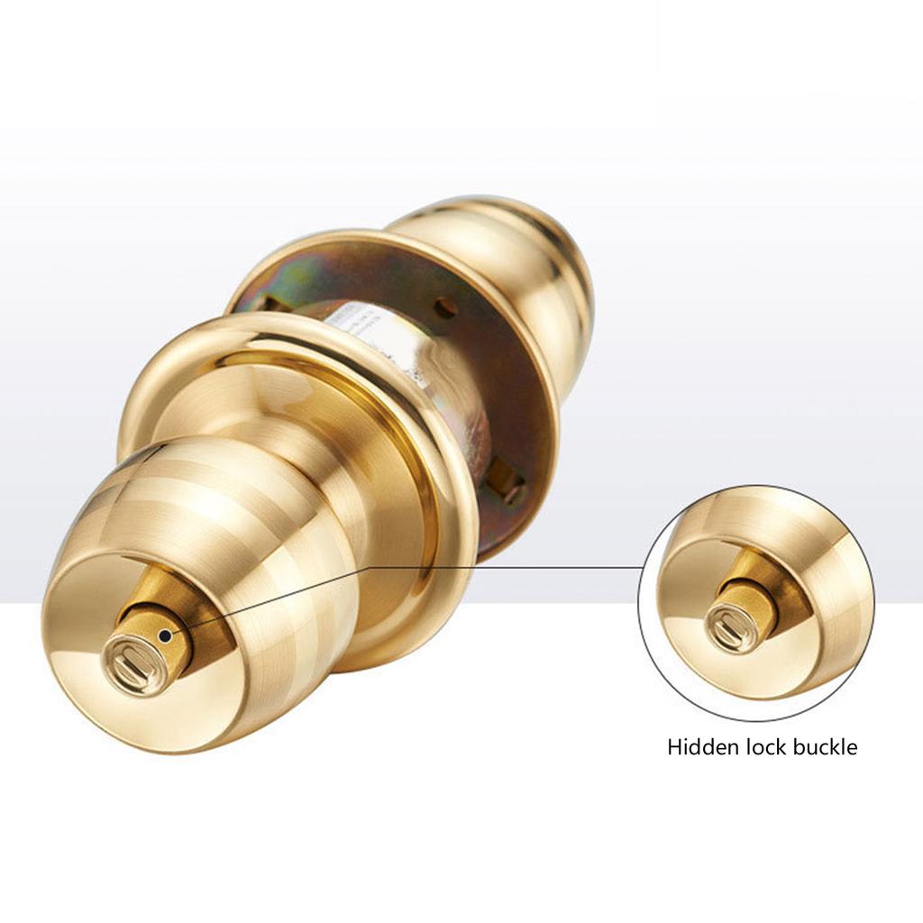 Polished Brass Keyed Entry Door Knob Front Entrance Door Lock 60mm for Front Entrance Adjustable Latch Reversible Use