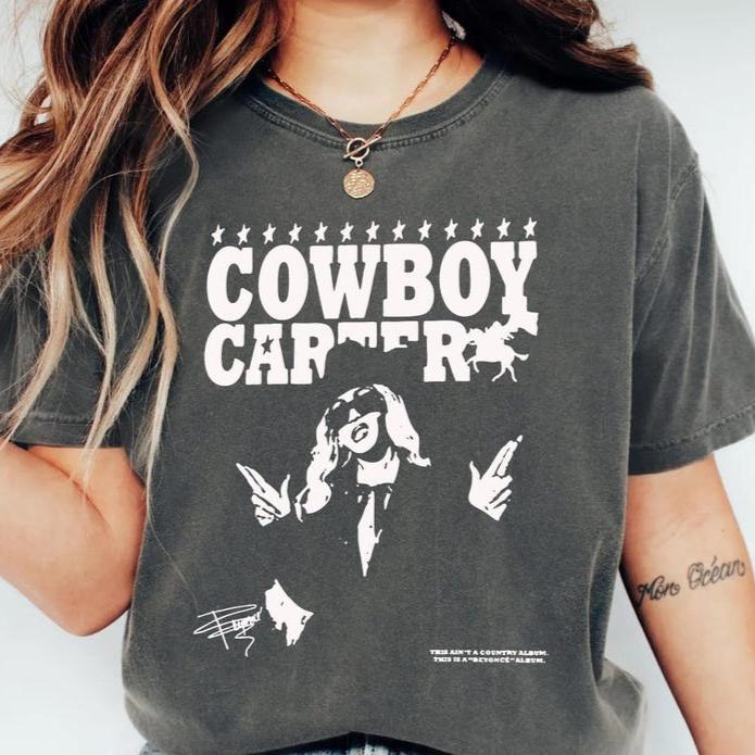 Бейонсе Rodeo Chitlin Circuit Tour Мерч Cowboy Carter Бейонсе Хлопок Короткий рукав Принт Футболка Идеальный Подарок для Музыкального Фаната