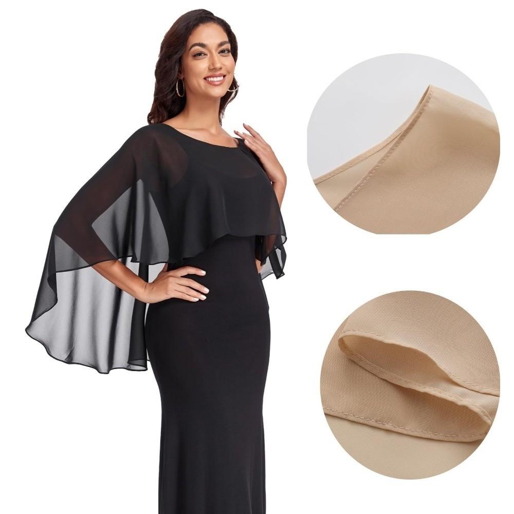 Transparent Sheer Shawl Top Loose Fit Chiffon Sunscreen Outerwear Casual Beach Poncho  Vacation