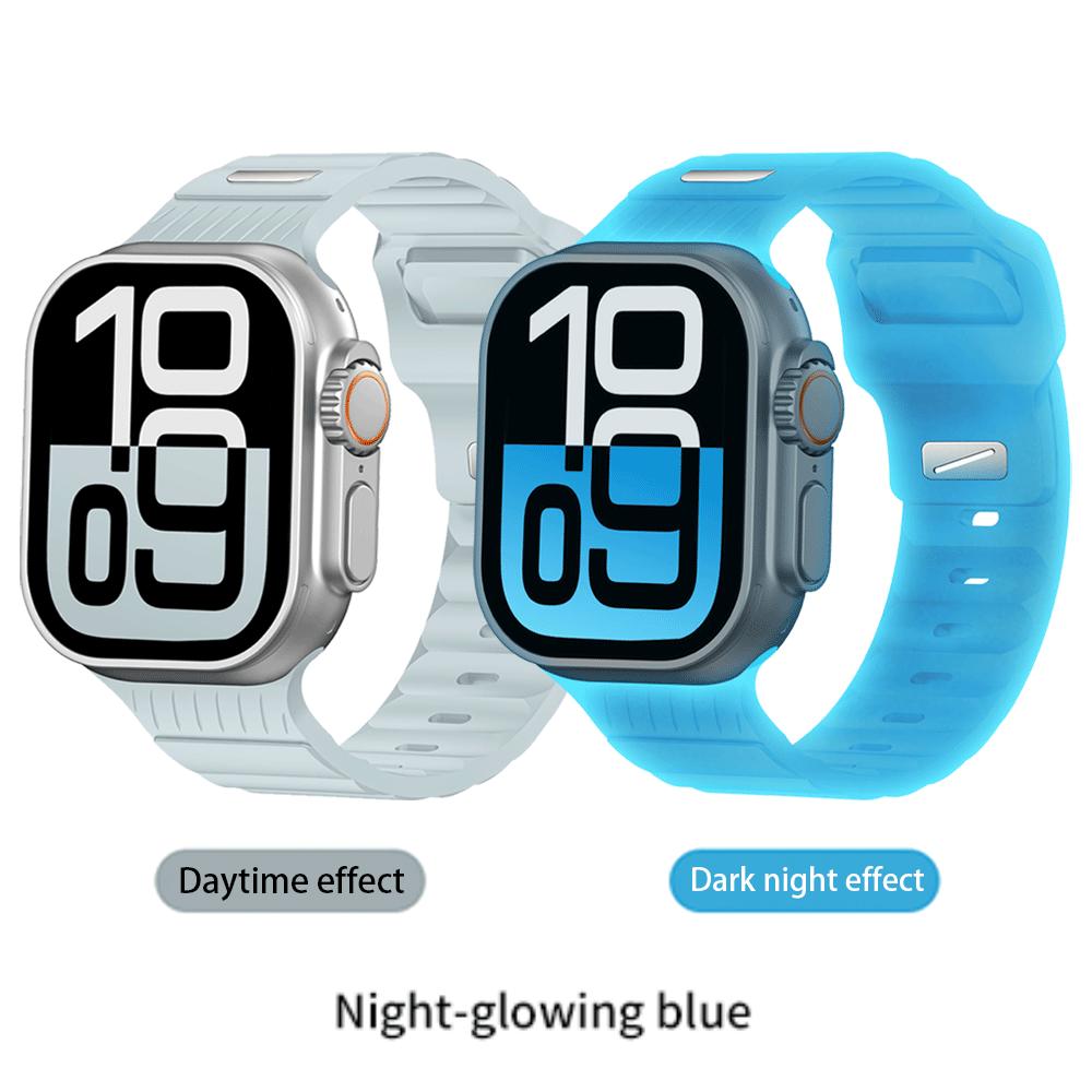 Светящийся в темноте силиконовый ремешок для Apple Watch Band 49мм 46мм 45мм 44мм 42мм ремешки Для iWatch Series Ultra3 11 10 9 8 7 6 5 SE 3