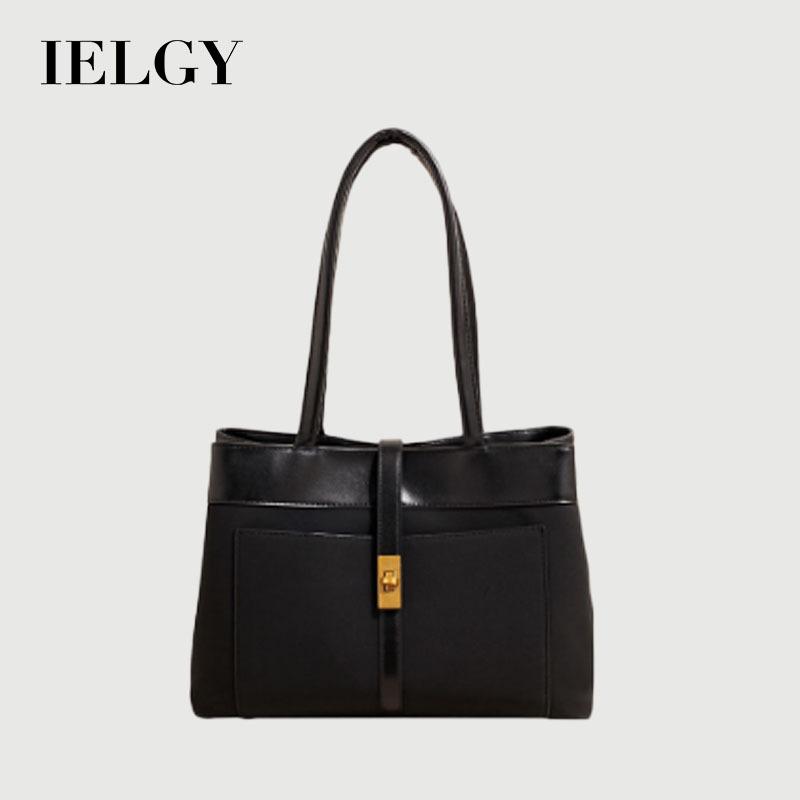 Ielgy High-End Feeling Large-Capacity Commuter Bag Fashion Portable Tote Bag All-Match Retro Shoulder