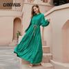 Spring and Autumn Women's Plus Size Hepburn Style Dress Loose Solid Color Long Sleeve Swing Long Dresses
