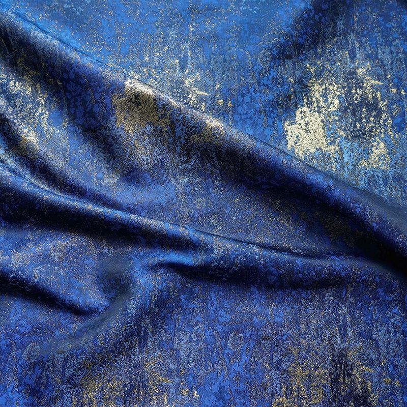 Парча Сатин Абстрактный Жаккард Ткань Ретро Чернильный Дамаск Шелк Дизайнерская Ткань Для Шитья Платья Пальто Обивочный Материал