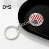 1/4 шт. Сохраните Америку великой снова, брелок в форме креста Богини с узором флага США, металлический брелок для политических энтузиастов