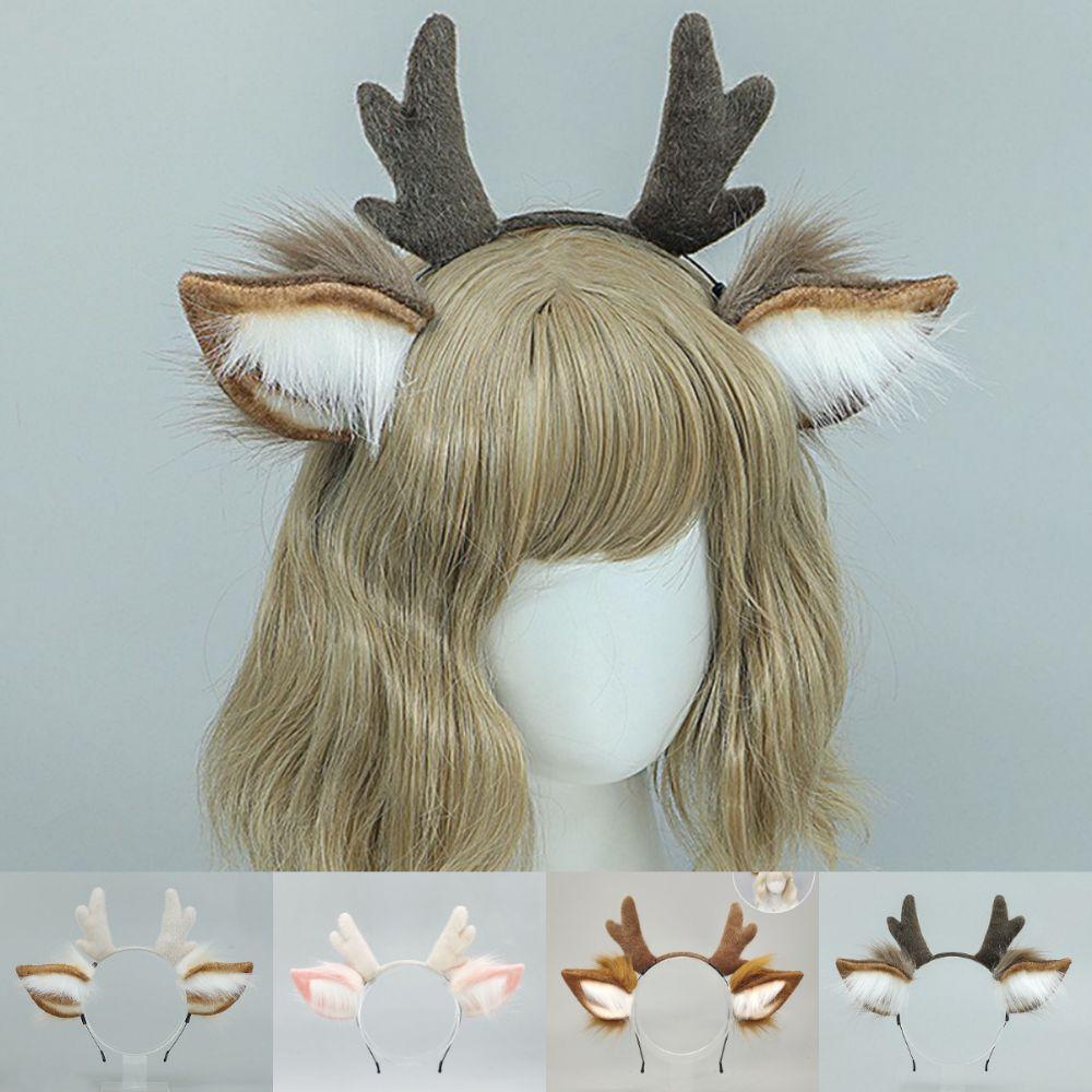 Handmade Deer Ear Headband Plush Reindeer Antler Headband Antler Headband  Cosplay Event