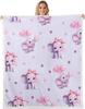GUOYU Blanket Boys Girls Japanese Style Plush Blanket for Bed Sofa Couch Japanese Ukiyoe Sherpa Blanket Cherry Blossoms Fleece Throw Blanket