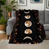 "Golden Moon Phases Wall Art: Celestial Decor for Your Space"Blanket Flannel Throw Blanket for Sofa, Bed, Travel, Camping, Office, Couch, Ch
