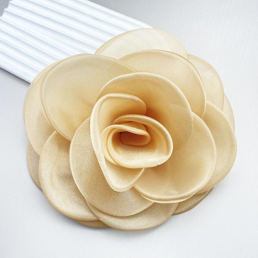 Sweet Large Flower Brooch 12cm Fabric Rose Flower Pin-up Brooch New 3D Flower Hair Pin