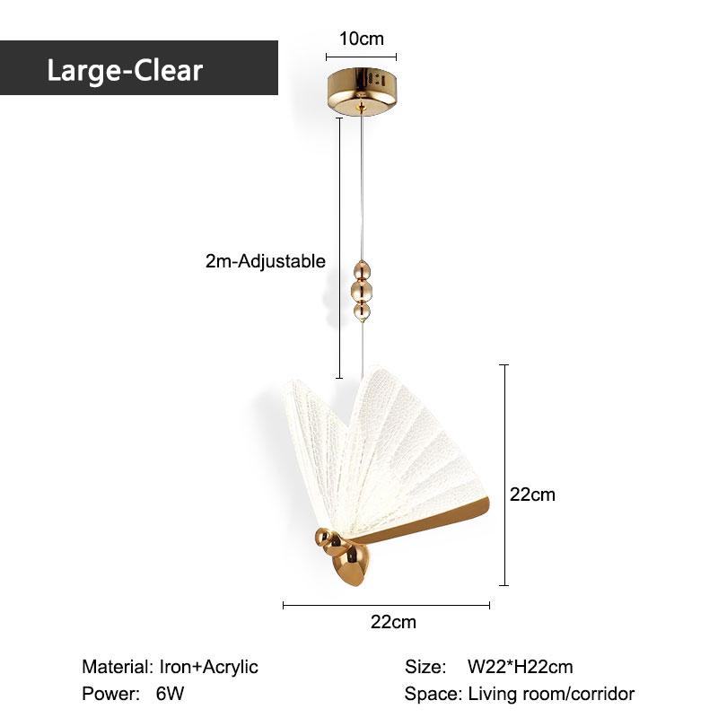 Modern Butterfly LED Pendant Lamps for Bedside Bedroom Hanging Lighting Fixtures Interior Chandelier Lights for Kitchen Home