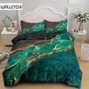 Комплект пододеяльников с мягким мраморным принтом (1 пододеяльник+2 наволочки ) Комплект постельного белья с золотистым мрамором для спальни в общежитии