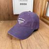 American casual washed soft top baseball cap early autumn embroidery old cap widened brim couple outdoor outing