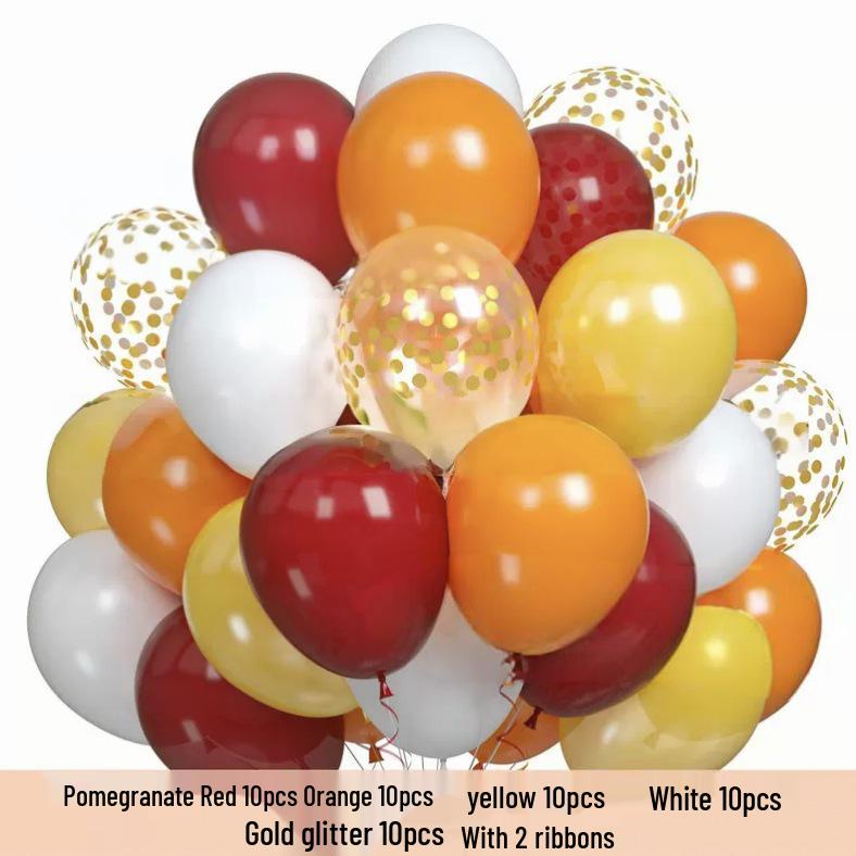 50PCS 12-inch Matte Balloon Set for Birthday, New Year, Wedding, and Party Decorations