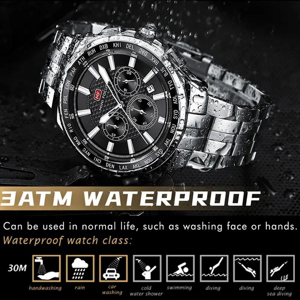 Casual Men's Quartz Watch Chronograph Calendar Luminous Waterproof Elegant Business Watches