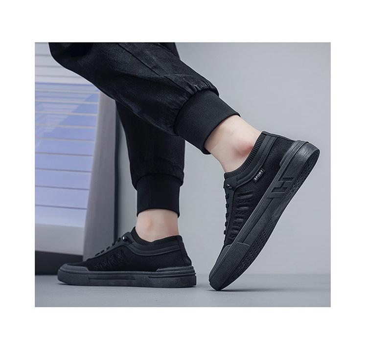 Мужские модные дышащие сетчатые холщовые Flyknit повседневные спортивные скейт-туфли