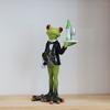 Garden Frog Statue Waiter Flower Bouquet Toilet Frog Figurine Sculpture Indoor Outdoor Home