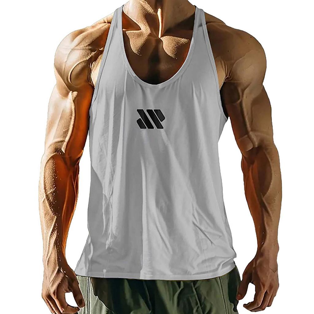 Мужской жилет без рукавов с принтом, свободный узкий жилет, спортивный топ для фитнеса