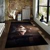 Stylish Gaming Rug with Action Character in Intense Atmosphere Suitable for use as an anti-slip game mat for living room and bedroom sofas