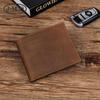 Jiamida Men’s Crazy Horse Leather Retro Cowhide Wallet – Short Dollar Clip with Multi-Card Slots