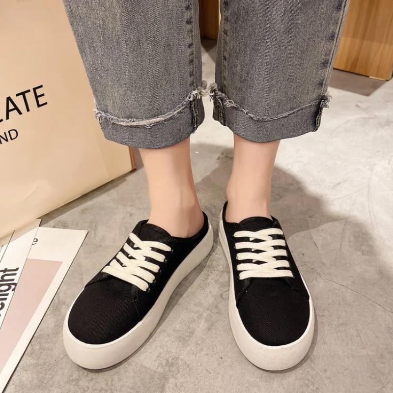 Мода Леопардовый холст Повседневная обувь Женщины Обувь без каблука Тапочки на платформе Летние слипоны Прогулочная обувь Кроссовки Zapatos De Mujer Женщина