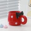 Жаропрочные керамические кружки с бантом, чашка для напитков, милые кофейные чашки для дома