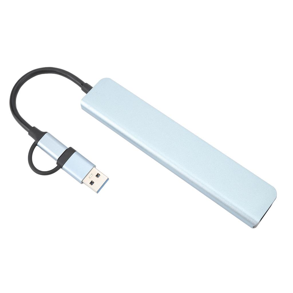 8 In 1 USB C Hub Aluminium Alloy with 1 USB3.0 Type C 3 USB2.0 3.5mm Jack Usb C to Memory Card Reader for Laptop