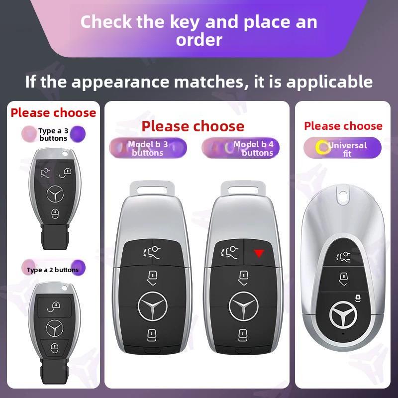 ULA5 Fashion TPU Car Key Case Cover Shell For Mercedes Benz A C E S G Class GLC CLE CLA GLB GLS W177 W205 W213 W222 X167 AMG Keychain