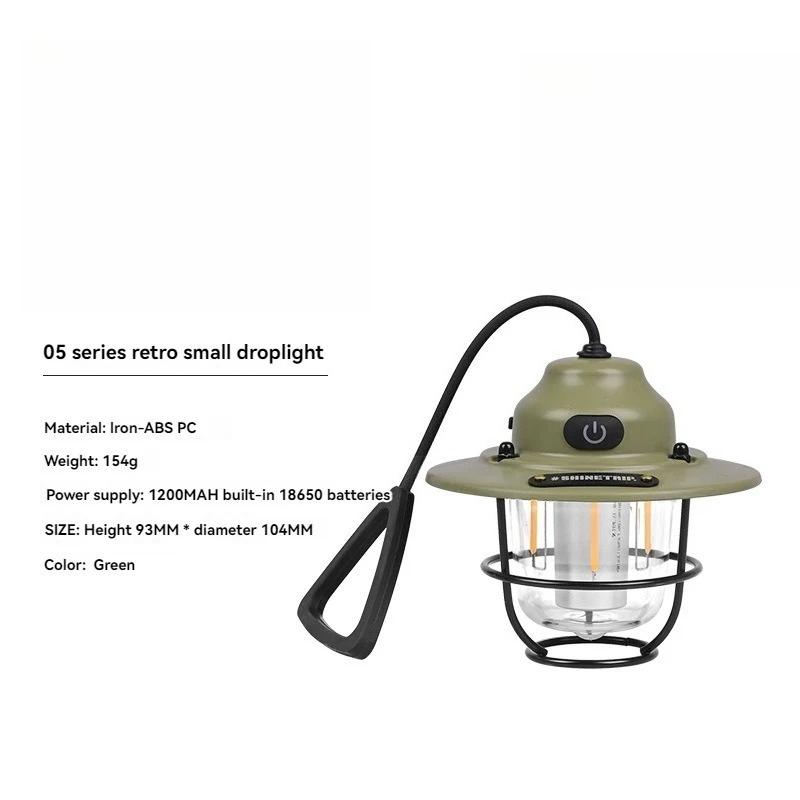 Outdoor Retro Mini Table Lamp, Camp Atmosphere Lamp, USB-Powered Tent Light, LED Camping Hanging Light