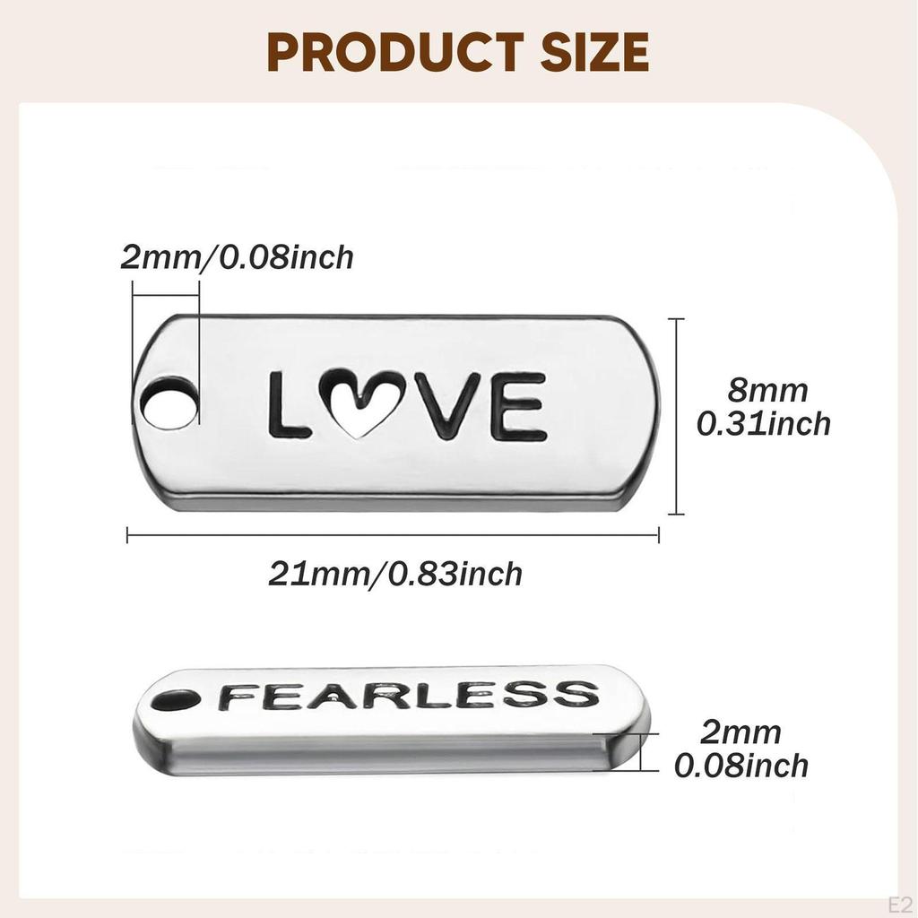 20x Вдохновляющие Шармы-Подвески со Словом с Гравировкой Мотивационные Цинковый Сплав Стильная Бижутерия для Изготовления