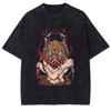 Anime Demon Slayer Tokitou Muichirou Graphic Washed Tee Men Casual Loose Tshirts Manga Cotton T Shirt Harajuku Male T-shirt