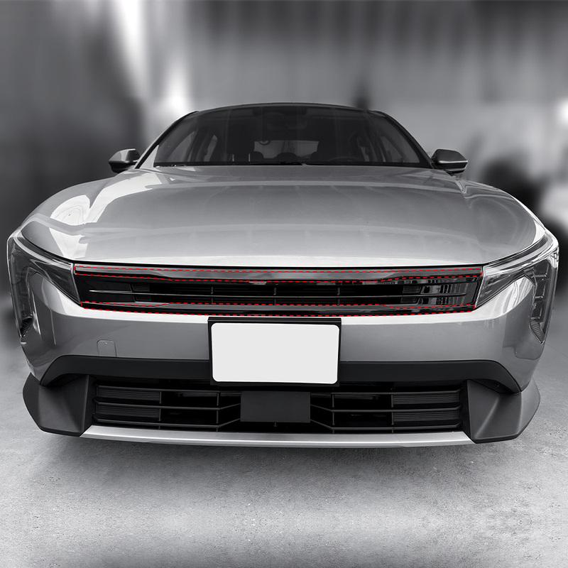 2PCS Carbon Fiber ABS Plastic Hood Grille Front Bumper Mesh Decorative StripTrim For Kia K4 2024-2026 Car Exterior Accessories