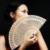 Chinese Folding Fan Handheld Vintage Dancing Fan Portable Retro Hollow Out Hand Fan for Hot Summers Street Photography Props