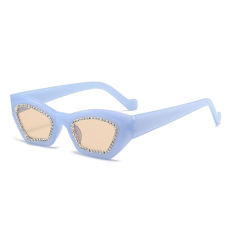 Internet Celebrity Same Style Full Diamond Small Frame Sunglasses UV400 Protection Unisex Must-Have For Shopping 5192