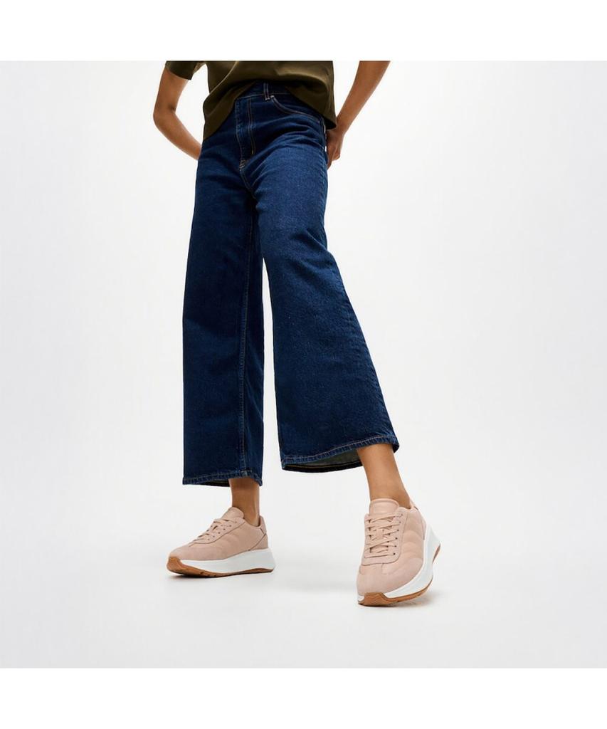 Fitflop [F-Mode] Women'S Wave Leather/Suede Sneakers - Classic Beige (Ft59K2N15A)