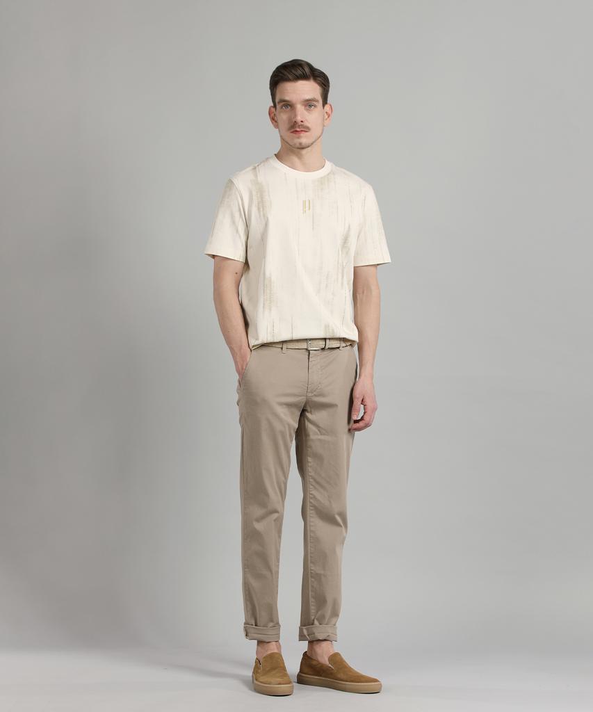PANICALE Beige Regular Fit Cotton Chino Pants