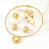 Fashionable Retro Diamond Inlaid Round Luxury Stainless Steel Jewelry Set Women 4pcs Jewelry Set