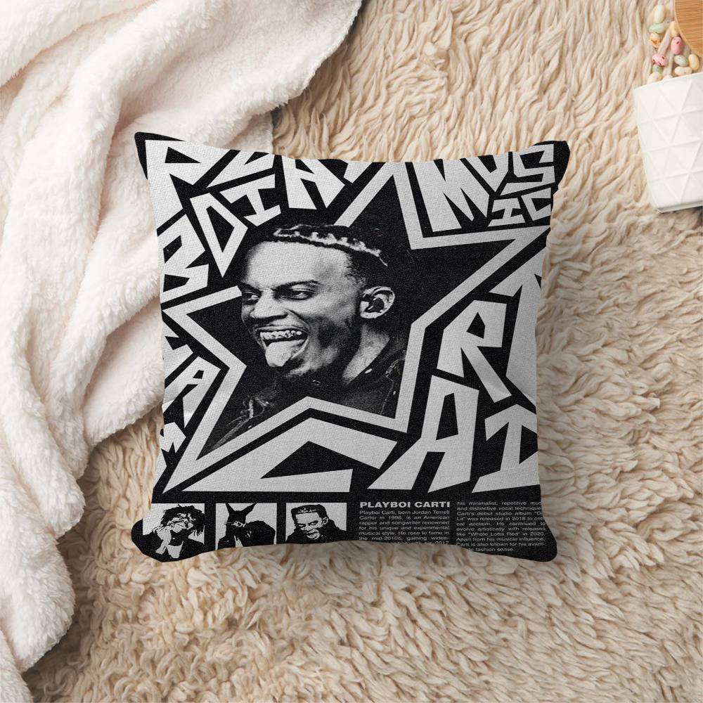 Rapper P-Playboi C-Carti Cushion Cover Pillowcase Upholstery Sofa Throw Pillow Home Decor Pillowcas