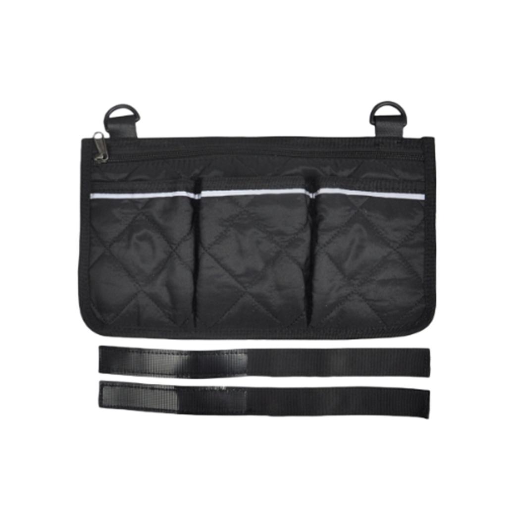 Wheelchair side armrest bag Reflective strip Portable Velcro polyester storage and hanging bag