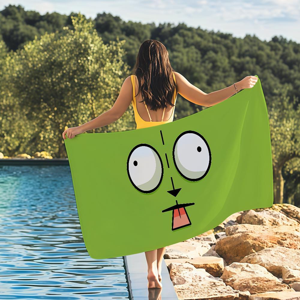 Invader Z-Zim Art Cartoon Towel Quick Drying Beach Towels Are Suitable For Swimming Pools Camping Yoga And The Gym