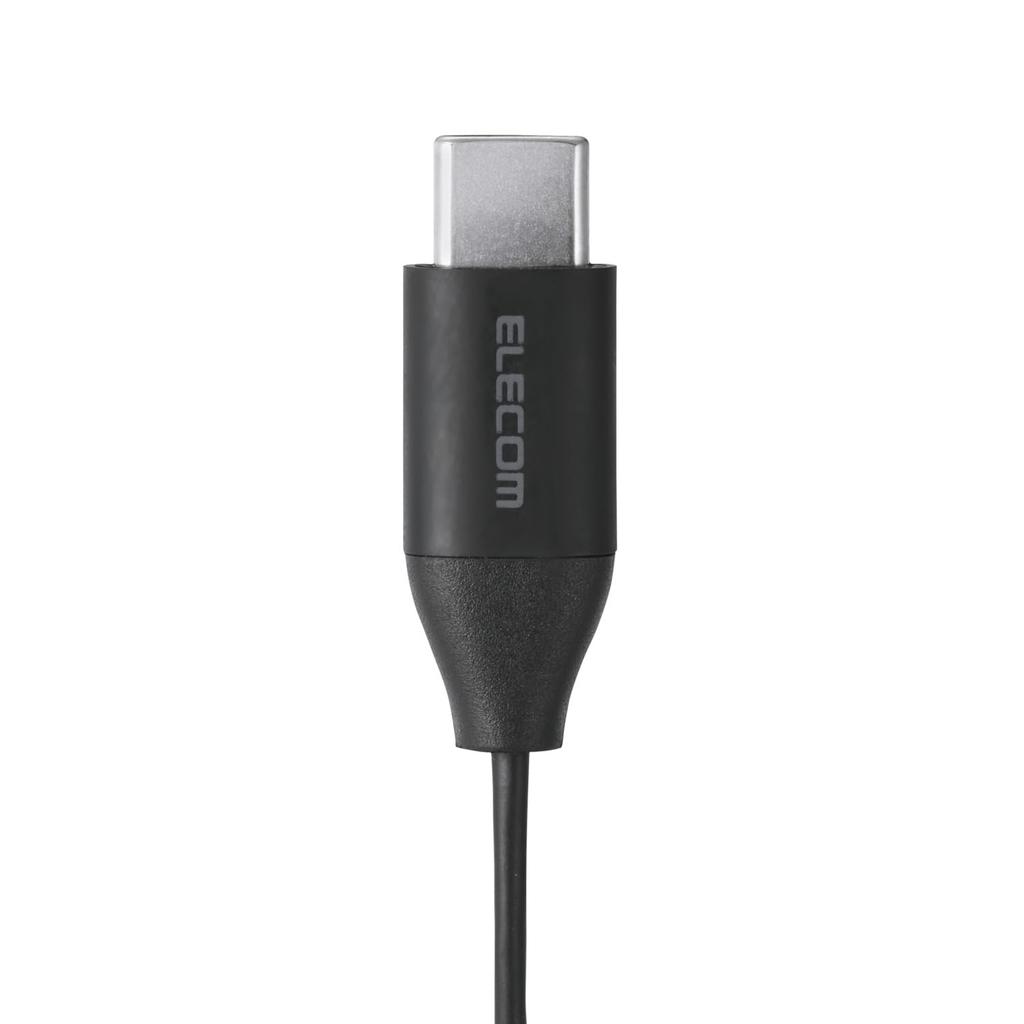 ELECOM Wired Earphones Type C with iPhone 16e Includes Noise High Resolution Canal Remote Control make calls without Black [Compatible / 16,15 Series]