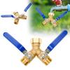 Разветвитель шланга с резьбой 3/4 дюйма, полнопоточный разветвитель садового шланга, латунный соединитель шланга с длинной ручкой для сада и газона