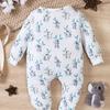 Baby Rompers Baby Clothes Spring Fall Cartoon Animal Koala Long Sleeve Single Breasted Baby Jumpsuits Soft Baby Playsuits 0-18M