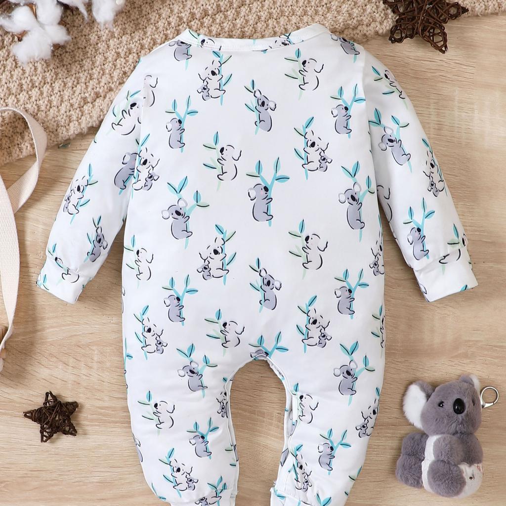 Baby Rompers Baby Clothes Spring Fall Cartoon Animal Koala Long Sleeve Single Breasted Baby Jumpsuits Soft Baby Playsuits 0-18M