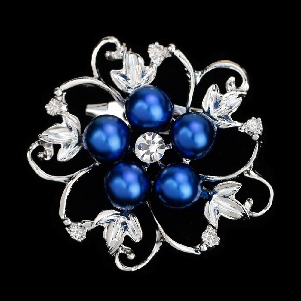 Fashion Alloy Crystal Pearl Bead Inlay Brooch