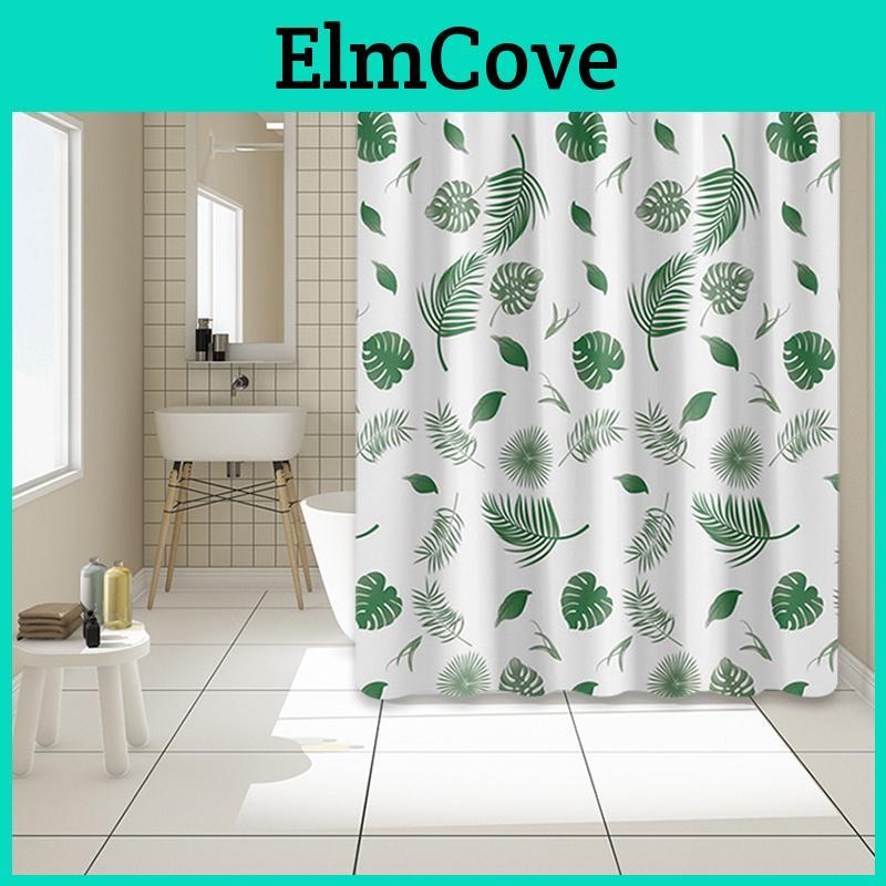 Shower Peva Printed Curtain Leaf Thickened Waterproof Mildew Resistant Bathroom Bath Partition Universal Curtain