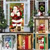 Christmas Door Curtain Santa Claus Door Cover Banner Reusable Photo Backdrop Door Cover for Indoor Outdoor Festive Decor
