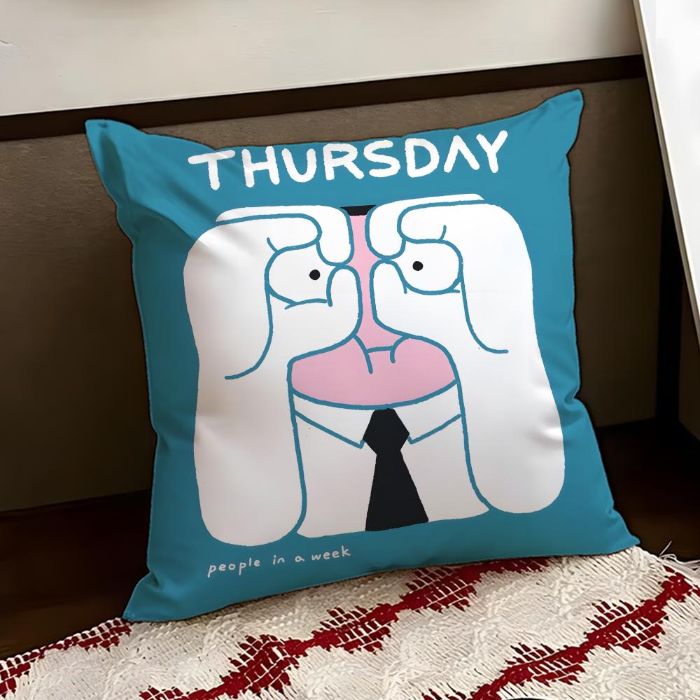 People Living in a Frame Cushion Cover Reversible Soft Durable Pillow Cover Home Car MultiScene Use for Daily Comfort