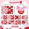 Red and Pink Valentine's Day Mouse Sticker Decals, 77pcs Reble Waterproof PVC Window Decorations for Home Party Supplies
