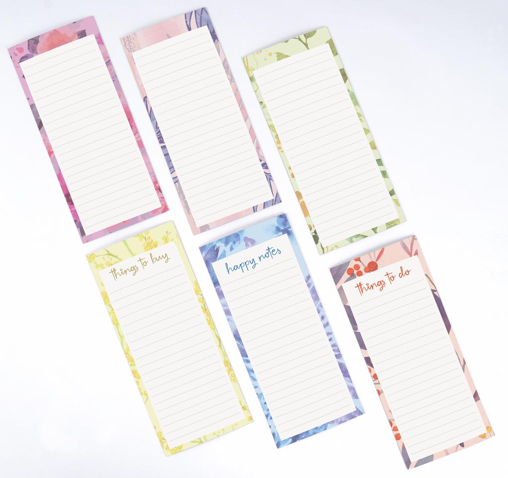 Inkdotpot Pack of 6 Funny Magnetic Dry Erase List For Fridge, Wipe Clean W NoStain, Quick Notes Shopping & Grocery List Whiteboard for Fridge