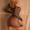 Большая Петля Сетчатые Полые Боди Женские Сексуальные Наряды Сетка Прозрачные Комбинезоны С Длинным Рукавом Ромперы Эротические Боди Без Промежности